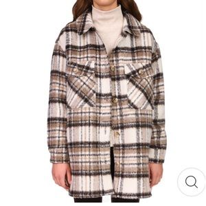 Sanctuary midi shacket plaid